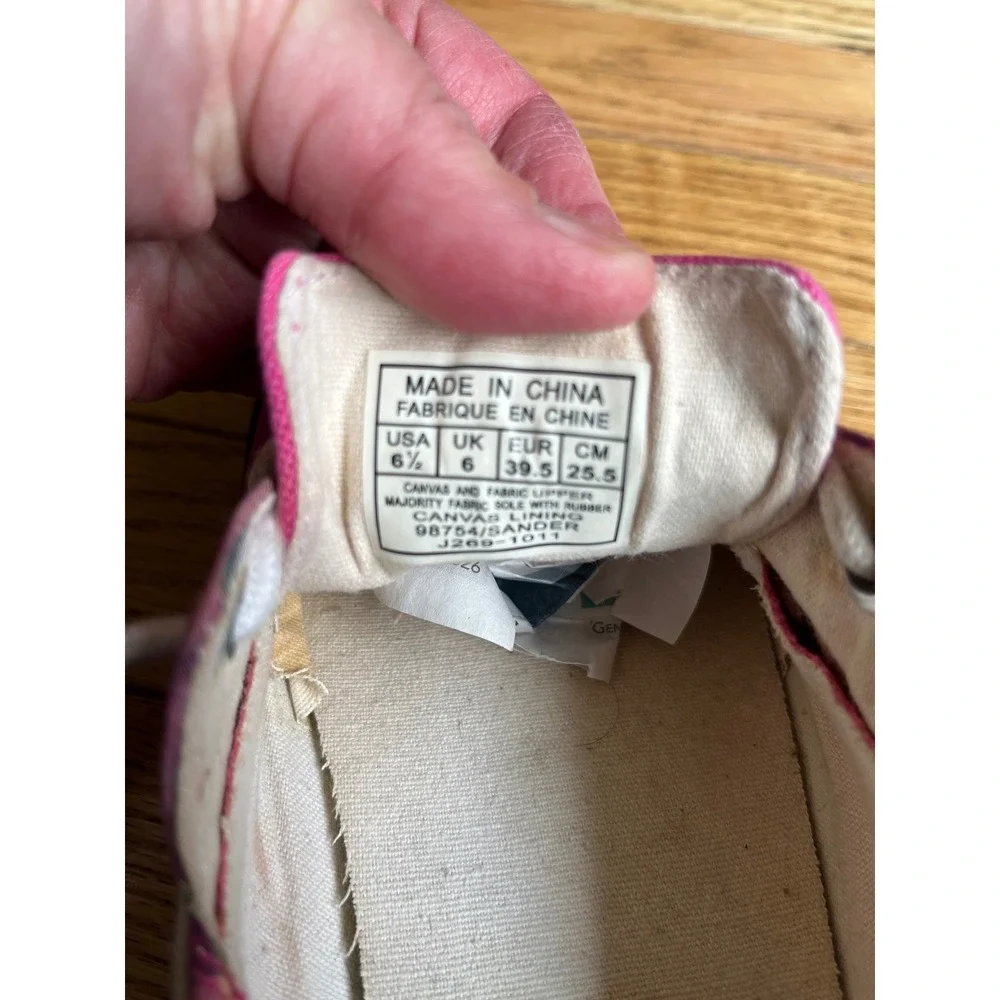 Polo Ralph Lauren Pink Canvas Plaid Trim Boat Shoes Preppy Yacht Club 6.5